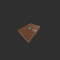 Elegant Brown Book With Green Gemstone And Gold Key Decoration
