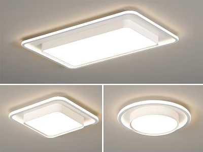 Modern Ceiling Light With Sleek Square And Round Shapes For Bright Home Illumination 3d model