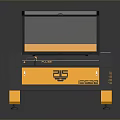 Black And Yellow Laser Engraving Machine With Transparent Cover And Worktable