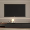Modern TV Stand In Living Room With Wall Mounted TV And Decorative Accents