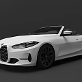 White BMW Convertible Car With Modern Exterior Design And Black Wheels