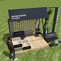 Outdoor Environmental Protection Stone Paving Display Pavilion With Green Lawn And Trees