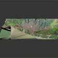 3D Garden Landscape Model with Green Vegetation Mountain Terrain and Paths