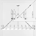 Industrial Style Black Metal Chandelier with Multiple Candle Style Bulbs and Modern Design