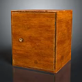 Wooden Square Storage Box With Small Metal Lock And Natural Grain