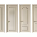 Beige Interior Hinged Doors With Various Panel Designs And Styles 3d model