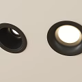 Black Recessed Downlights And Spotlights Installed On Light Wall For Modern Lighting