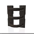 Industrial Metal Equipment With Three Horizontal Rings And Textured Surface Design