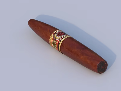 Premium Handmade Cigar With Decorative Band And Brown Wrapper As Lifestyle Accessory 3d model