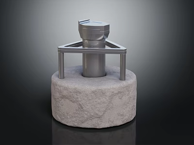 Metal Structure On Stone Base For Architectural Scene Component 3d model