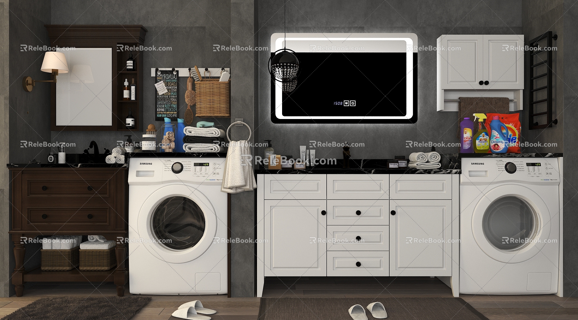 Washing Machine Cabinet Balcony Cabinet Washing Machine Cabinet Washing Machine Combination 3d model