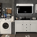 Washing Machine Cabinet Balcony Cabinet Washing Machine Cabinet Washing Machine Combination 3d model