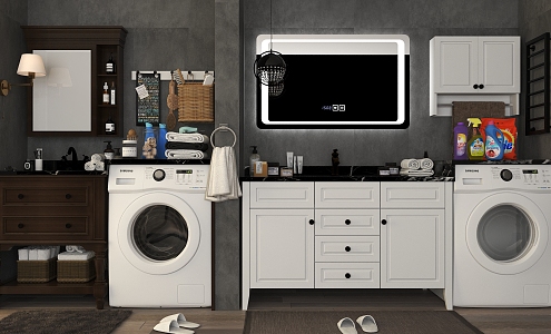 Washing Machine Cabinet Balcony Cabinet Washing Machine Cabinet Washing Machine Combination 3d model