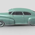 Light Green Vintage Classic Car With Streamlined Body And Retro Design