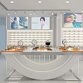 Modern Eyewear Store Interior With Display Shelves Glasses Counter And Digital Screens