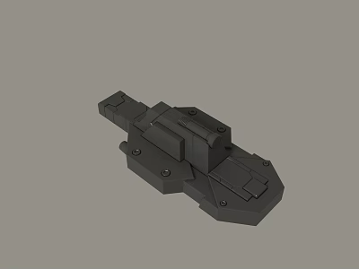 Durable Black Industrial Mechanical Part With Structured Design And Screw Holes 3d model