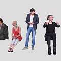 Many characters 3d model