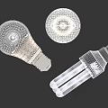 Three Different Types Of Light Bulbs Including LED And CFL For Lighting Use