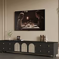 Modern Living Room With Black Console Table Wall Art And Decorative Items