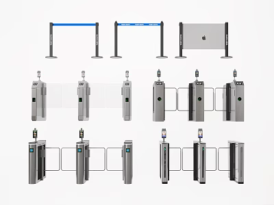 Various Types of Modern Access Control Turnstiles and Security Entry Gates 3d model