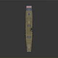 Scale Aircraft Carrier Model With Wooden Flight Deck Runway Markings And Gray Hull