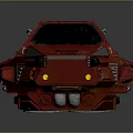 Red Sci Fi Spaceship Model With Futuristic Design And Detailed Structure