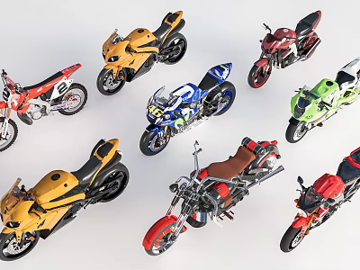 motorcycle locomotive road racing 3d model