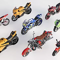 Various Colorful Motorcycles With Different Styles Including Sport Cruiser And Off Road Models