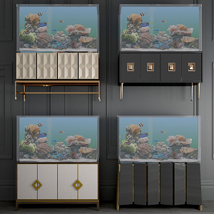 Light Luxury Fish Tank 3d model