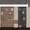 Modern Sideboard With LED Strip Lights Open Shelves And Glass Doors For Living Room