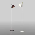 Modern Floor Lamps with Dark and White Finish Adjustable Heads and Circular Base