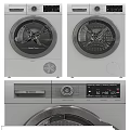 Modern Front Load Washing Machine With Digital Display Control Panel And Wash Programs 3d model