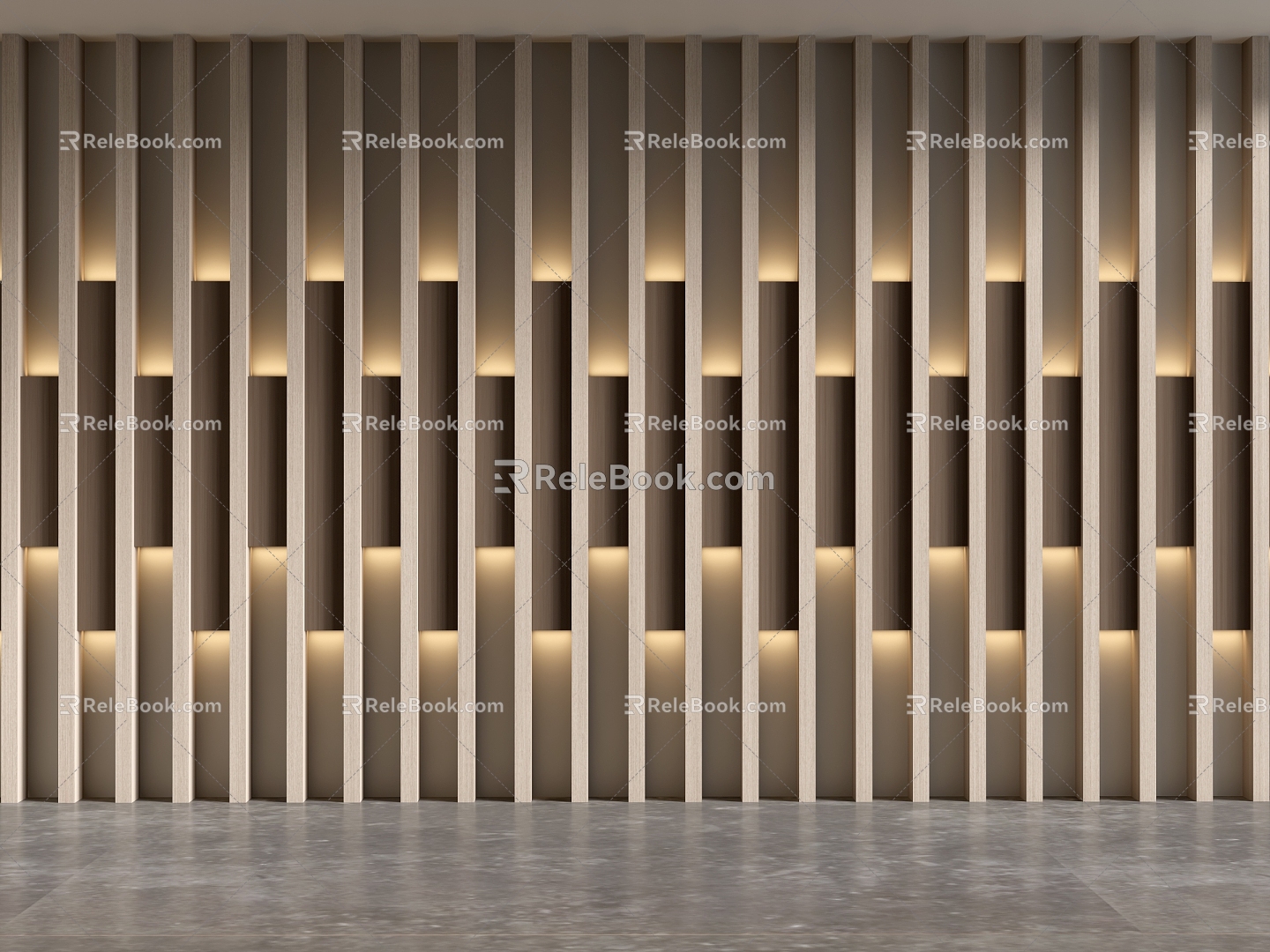 Background wall Front desk background wall lights with modeling background wall 3d model