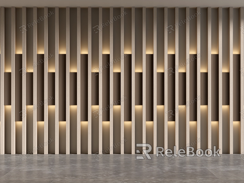 Background wall Front desk background wall lights with modeling background wall model