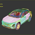 Modern White SUV with Black Roof Front Grille Sleek Body Lines and Stylish Rims