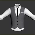 Men's Stylish Gray Vest Paired With White Shirt And Black Tie Formal Attire