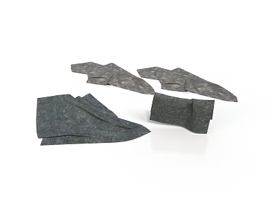Gray Soft Fabric Household Cleaning Cloths With Various Shapes And Practical Design 3d model