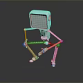 Game And Movie Character With Square Head Slender Limbs White Body In Cartoon 3D Design
