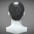 Balding Man With Beard Side View 3D Sculpted Head And Neck In Monochrome