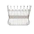 Ornate Wrought Iron Garden Landscape Plant Holder With Decorative Spikes And Floral Patterns