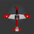 Two Red And White Passenger Planes With Propellers Flying On Dark Background 3d model