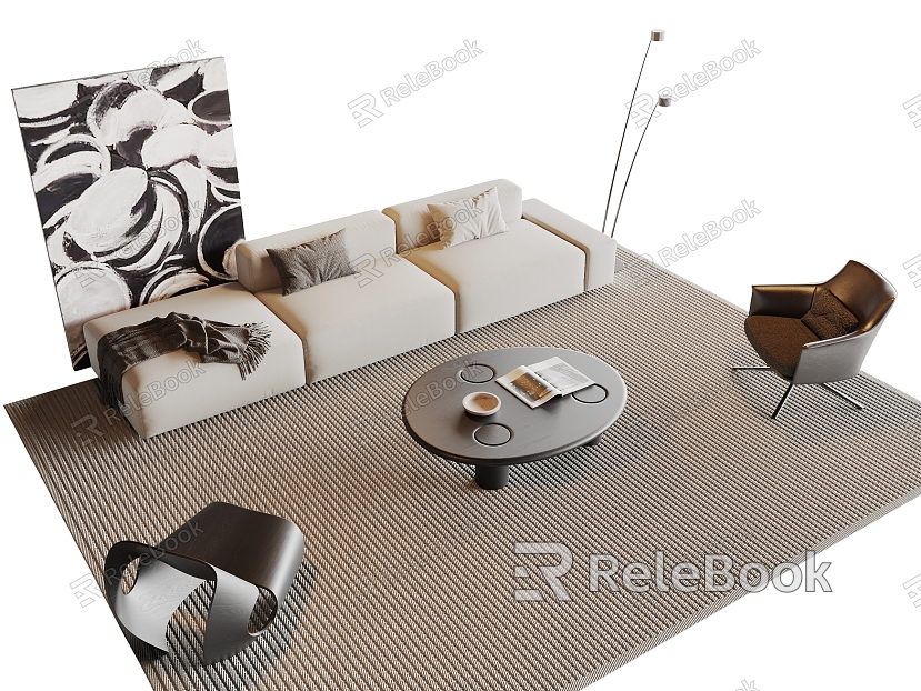 Modern sofa coffee table combination model