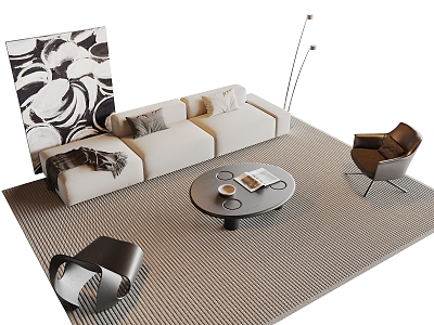 Modern sofa coffee table combination model