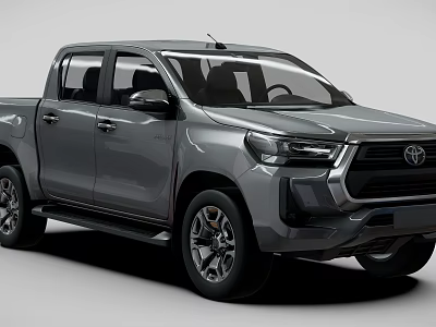 Gray Toyota Pickup Truck Exterior Design 3d model