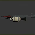 Tactical Weapon With Red Nozzle White Body Flexible Hose And Long Barrel Design
