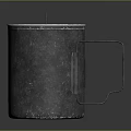 Black Metal Mug With Lid And Handle For Daily Household Use