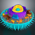Eukaryotic cell cross section cell structure cell tissue anatomy organ human organ model 3d model