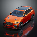 Orange Jaguar Sport SUV With Black Roof Shiny Exterior And Alloy Wheels