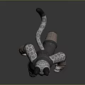 3D Anthropomorphic Snow Leopard Character Model With Spotted Fur Black Ears And Running Pose