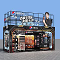 Pepsi Cola Promotion Booth With Beverage Displays And Staff Presenting